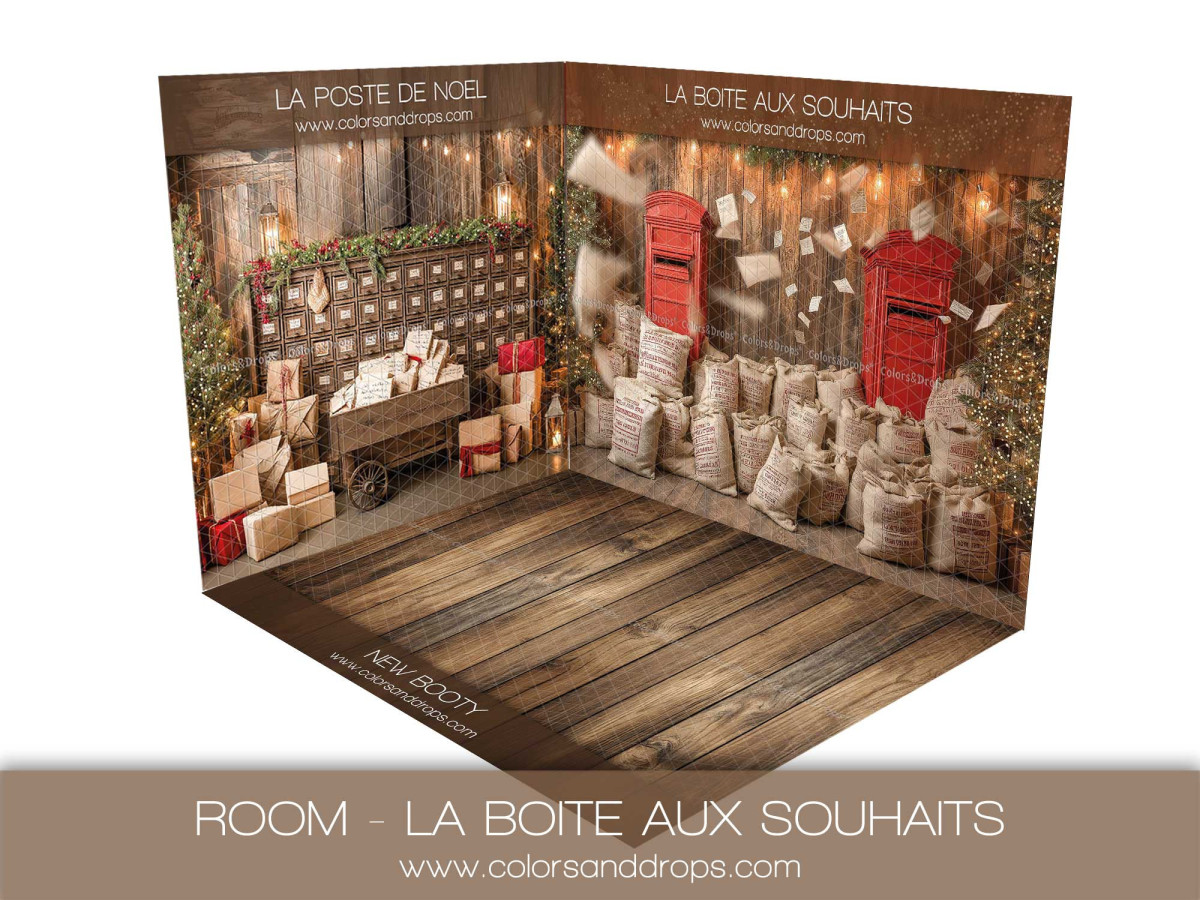 Fondo fotográfico de esquina de Navidad La Boite aux Souhaits – correos navideño y buzones | Colors&Drops