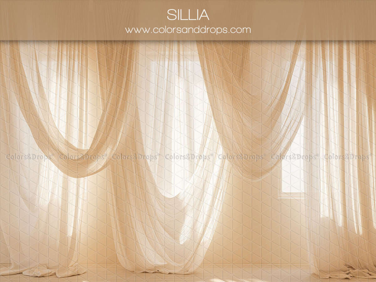 Fondo fotográfico de embarazo y retrato Sillia – visillos crema drapeados con luz suave | Colors&Drops