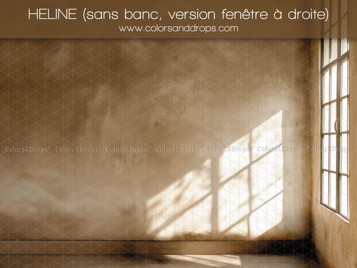 Fond photo grossesse et portrait Heline – pièce vide au mur texturé et fenêtre ensoleillée | Colors&Drops
