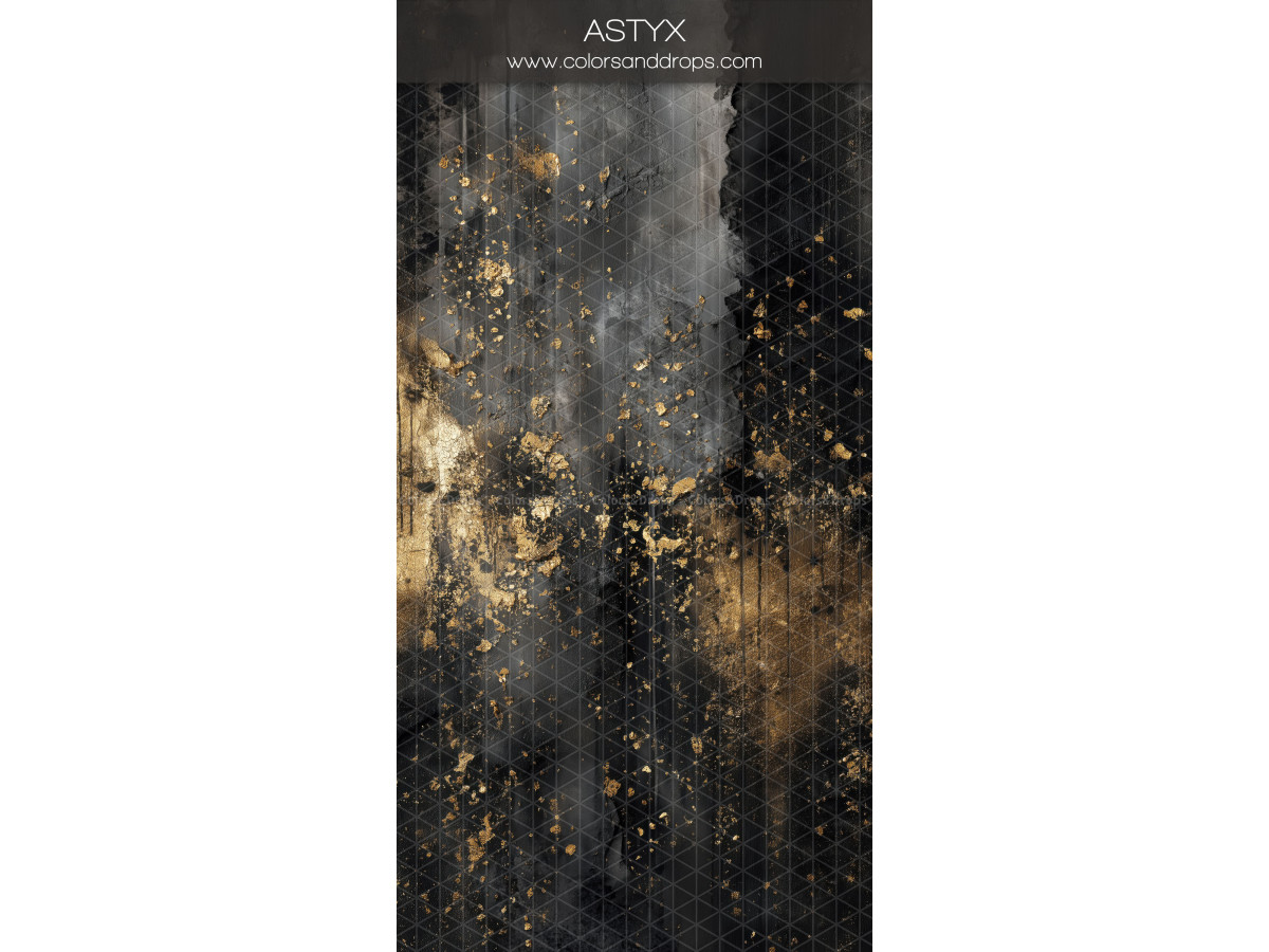 Black textured photo backdrop & floor Astyx – black texture with gold flecks | Colors&Drops