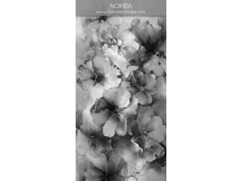Fond photo gris texturé Noirea – fleurs en noir et blanc nuancées | Colors&Drops