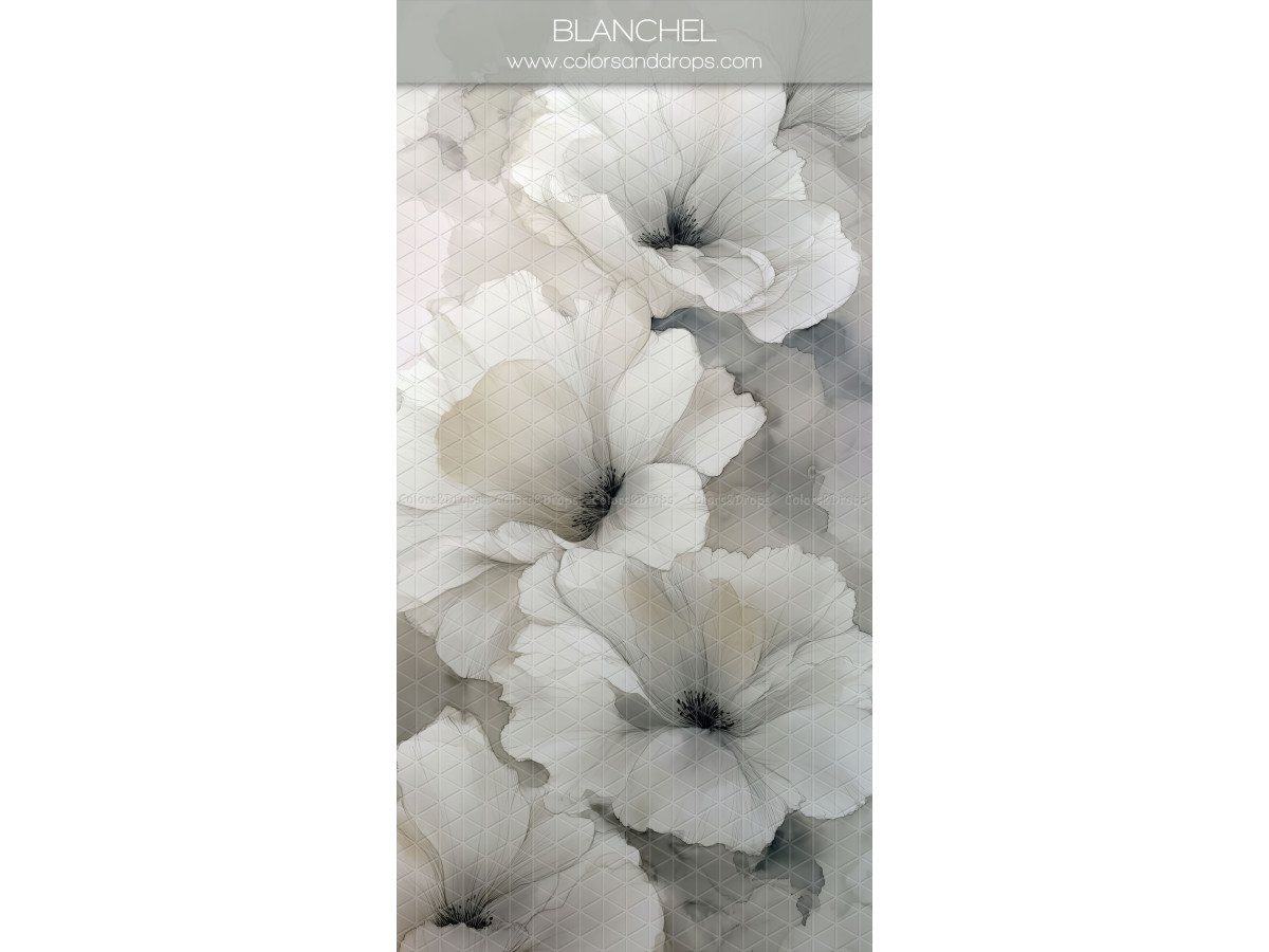 Fondo y suelo fotográficos blanco texturizados Blanchel – grandes flores blancas sobre fondo crema | Colors&Drops