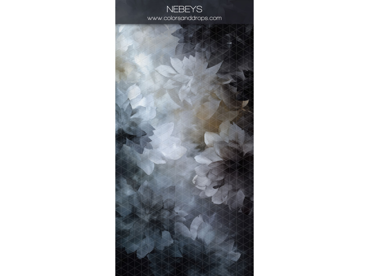 Midnight blue textured photo backdrop & floor Nebeys – white flowers on dark midnight blue background | Colors&Drops