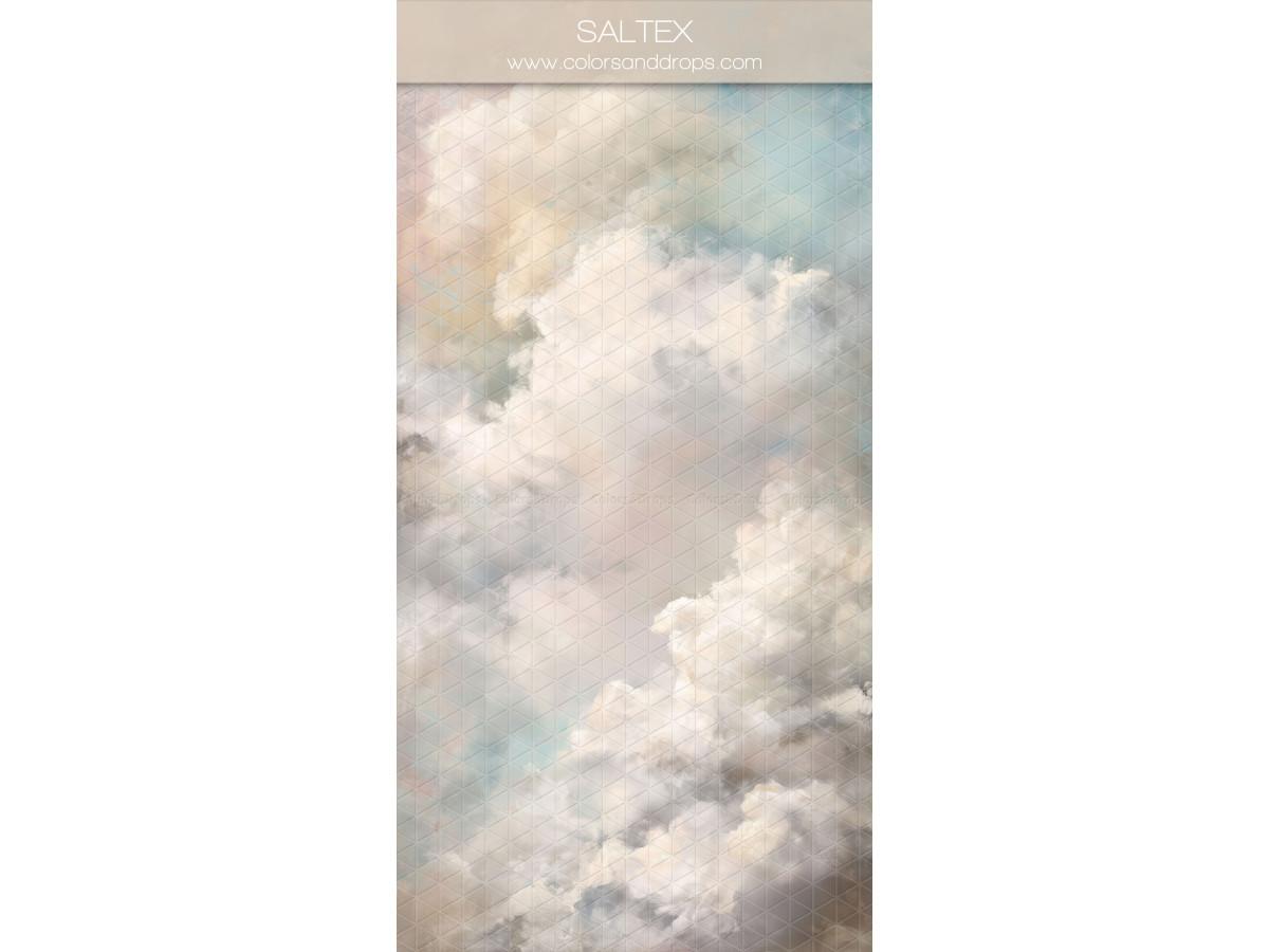 Fondo y suelo fotográficos blanco texturizados Saltex – nubes pintadas blancas y beige | Colors&Drops