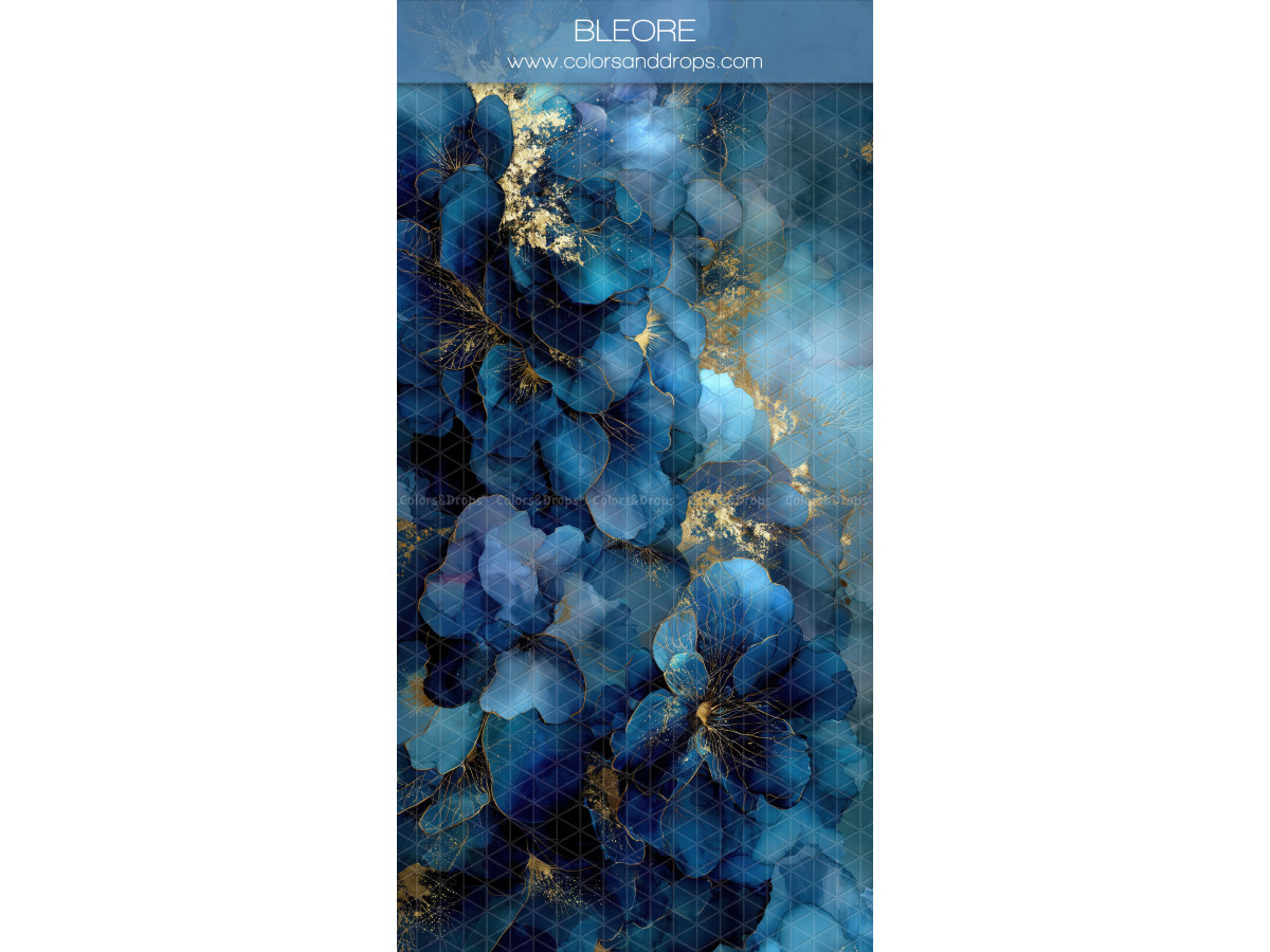 Fond photo bleu marine texturé Bleore – texture bleu marine florale et dorée | Colors&Drops
