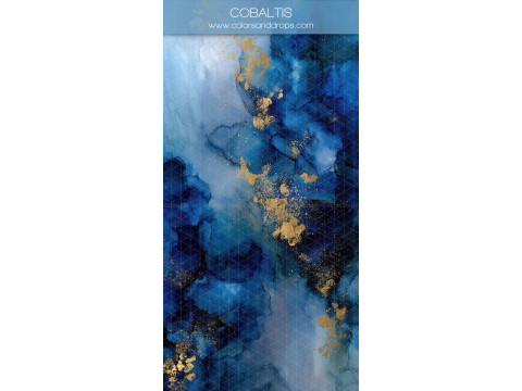 Fond photo bleu cobalt texturé Cobaltis – texture encre bleu cobalt et dorée | Colors&Drops