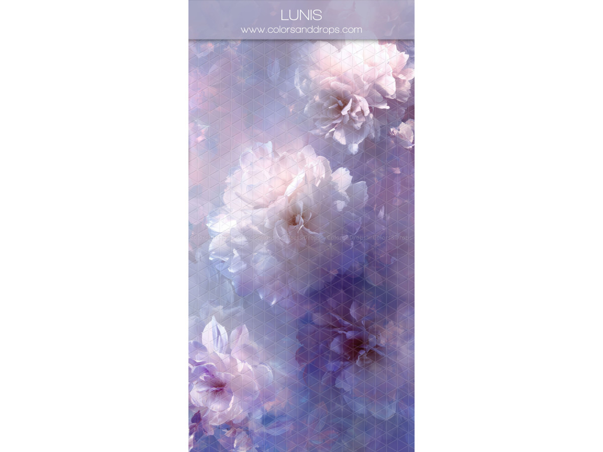 Fondo y suelo fotográficos lila texturizados Lunis – flores lila y blancas pintadas | Colors&Drops