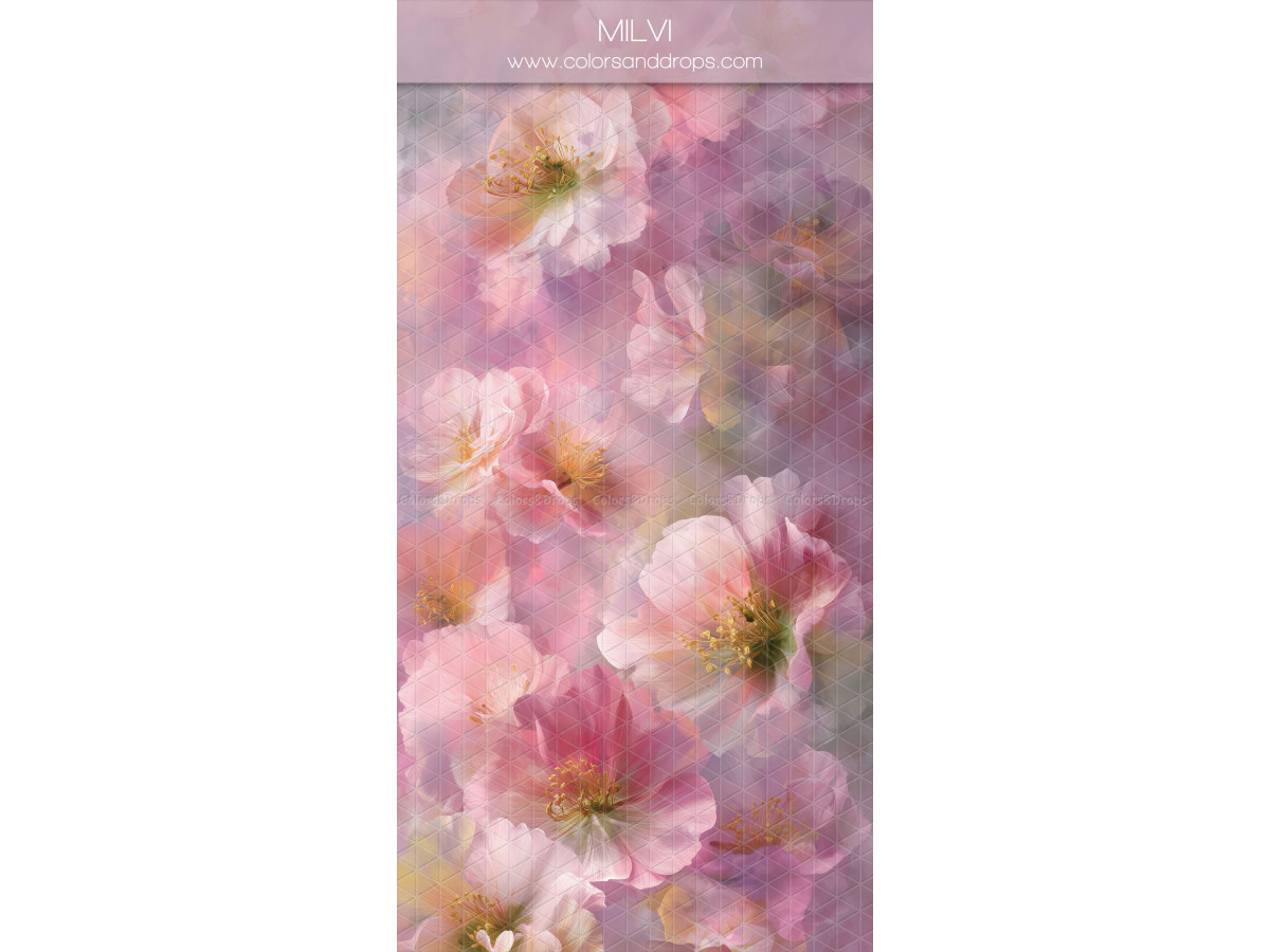 Fond photo rose texturé Milvi – fleurs roses peintes sur fond mauve | Colors&Drops