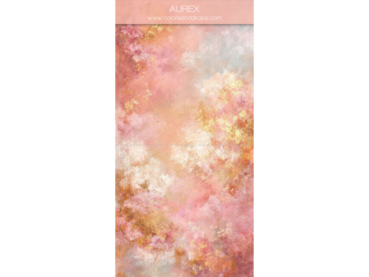 Pink textured photo backdrop & floor Aurex – pink and peach floral texture with gold | Colors&Drops
