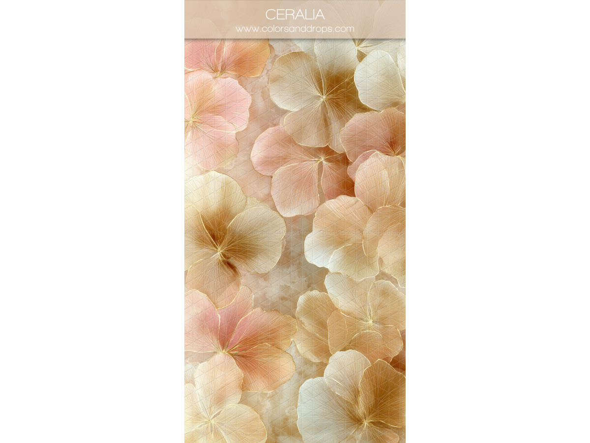 Peach textured photo backdrop & floor Ceralia – peach and cream flowers pattern | Colors&Drops
