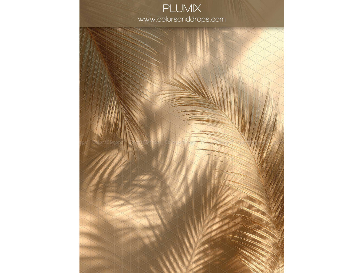 Fondo y suelo fotográficos beige texturizados Plumix – sombras de palmas sobre pared beige soleada | Colors&Drops