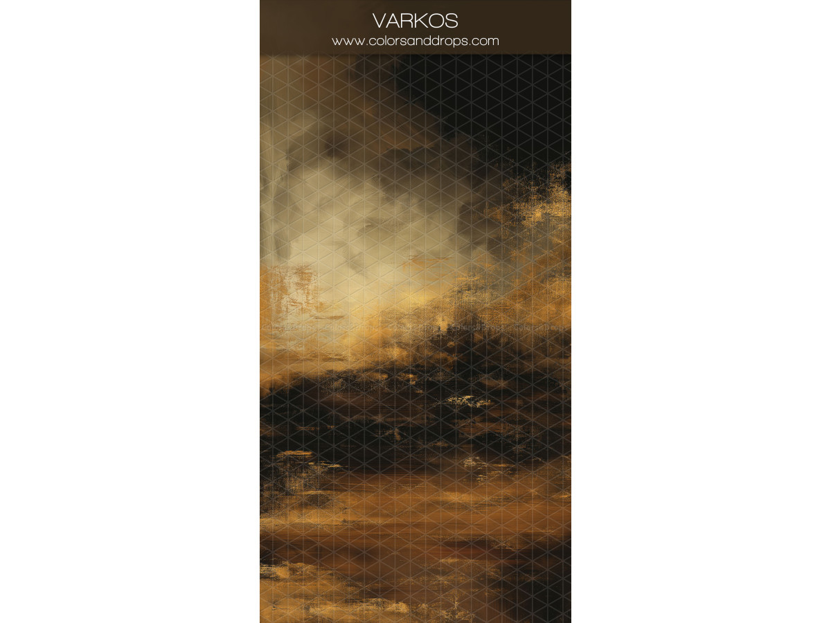 Fond photo noir texturé Varkos – paysage peint sombre avec ciel orageux doré | Colors&Drops