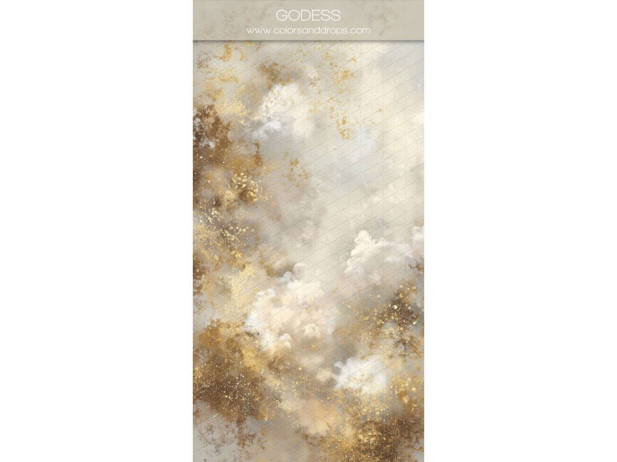 Cream textured photo backdrop & floor Godess – cream and grey clouds with gold flecks | Colors&Drops