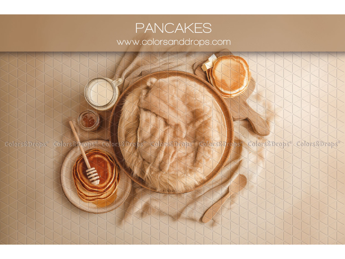 Newborn photo backdrop Pancakes – fur nest with pancakes and honey | Colors&Drops