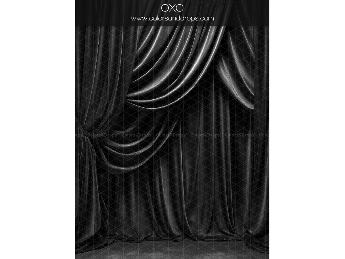 Fondo fotográfico de embarazo y retrato Oxo – cortinas drapeadas de terciopelo negro | Colors&Drops