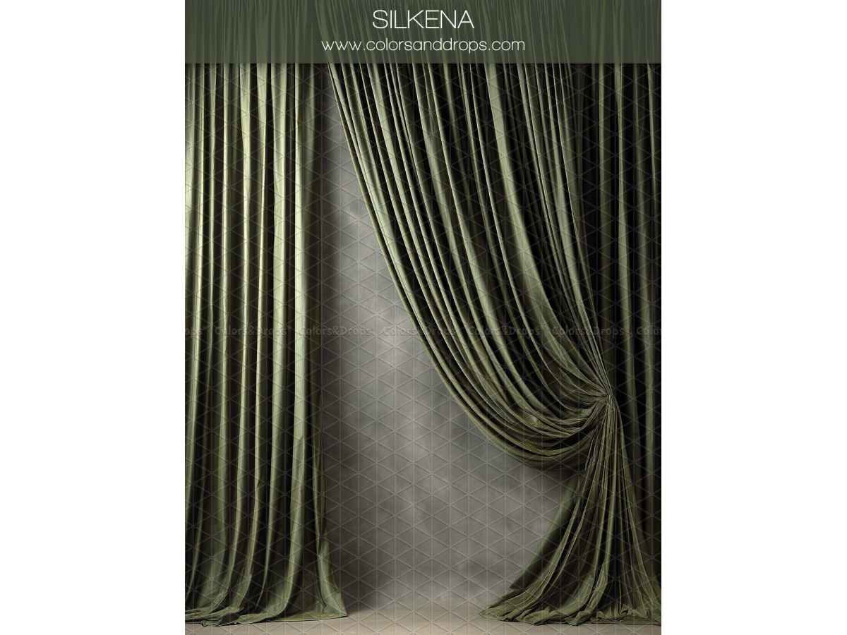 Fondo fotográfico de embarazo y retrato Silkena – cortinas de terciopelo verde sobre fondo gris envejecido | Colors&Drops