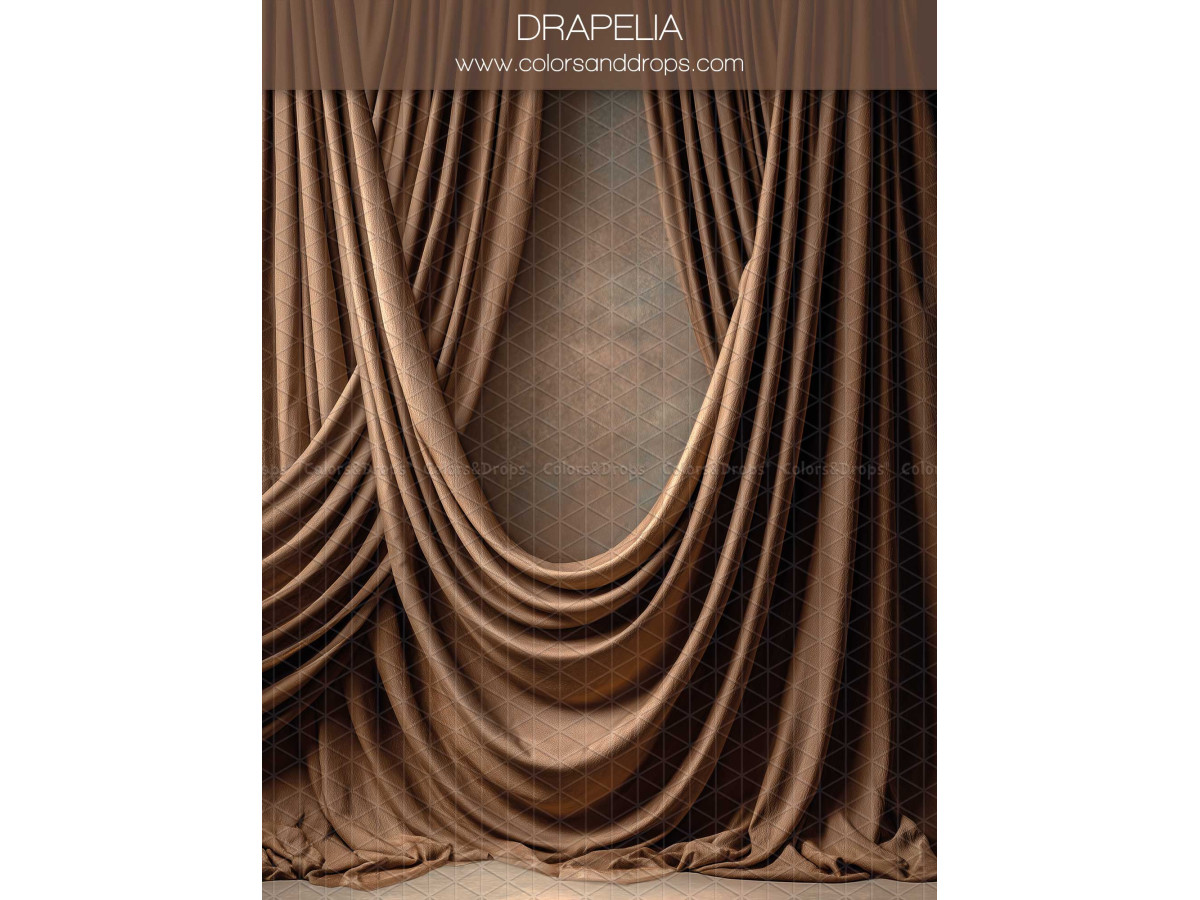 Fondo fotográfico de embarazo y retrato Drapelia – cortinas drapeadas bronce sobre fondo envejecido | Colors&Drops