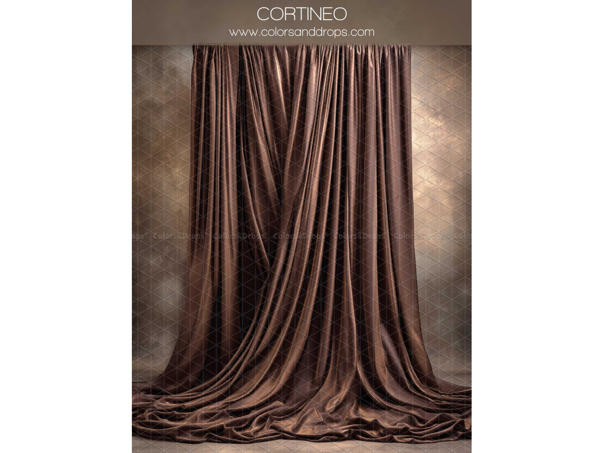 Fondo fotográfico de embarazo y retrato Cortineo – cortina de terciopelo chocolate sobre fondo envejecido | Colors&Drops