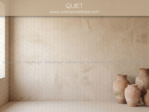 Fond photo bohème Quiet – pièce beige épurée avec jarres en terre cuite | Colors&Drops
