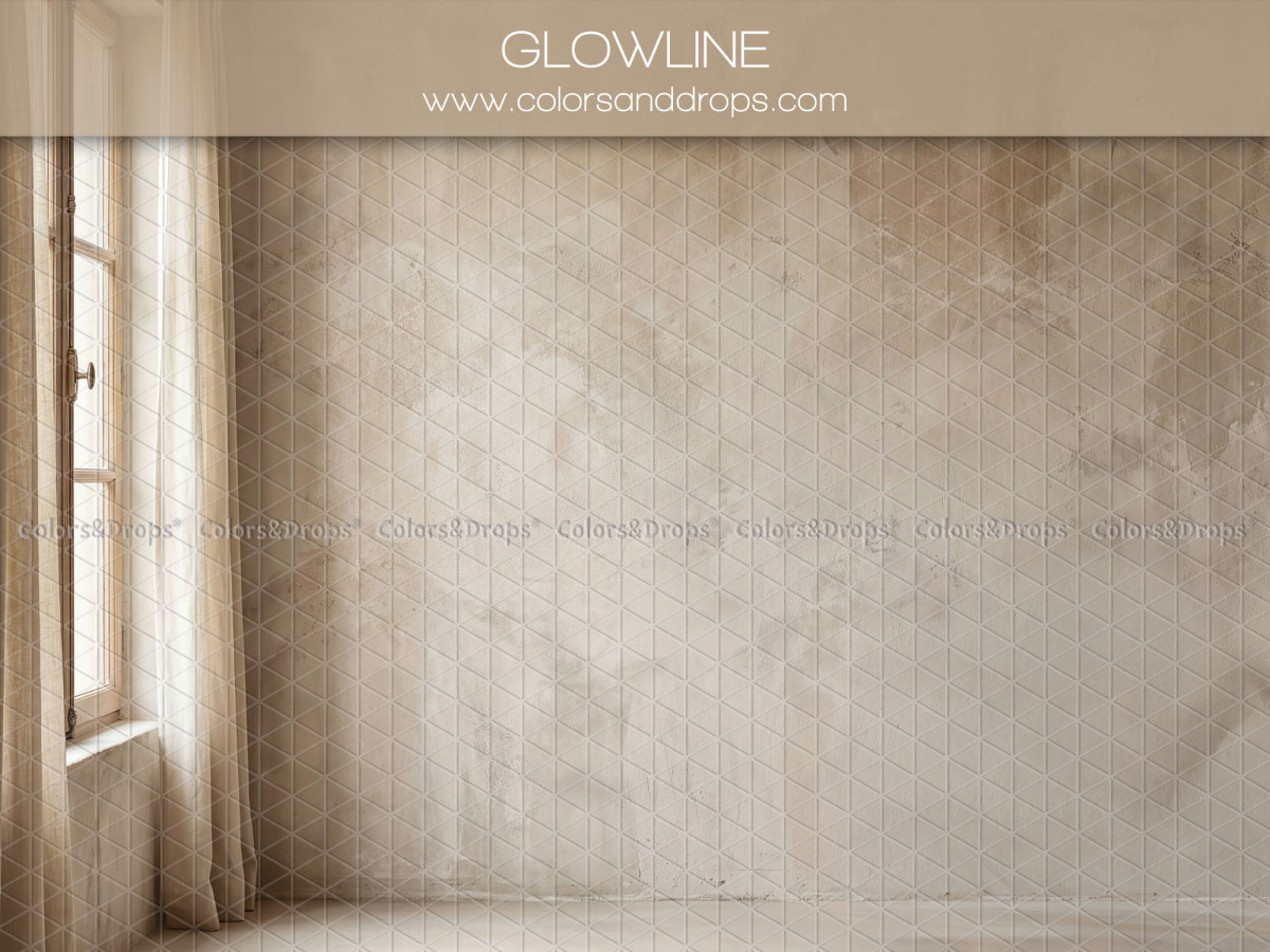 Boho photo backdrop Glowline – bright empty room with window and weathered wall | Colors&Drops