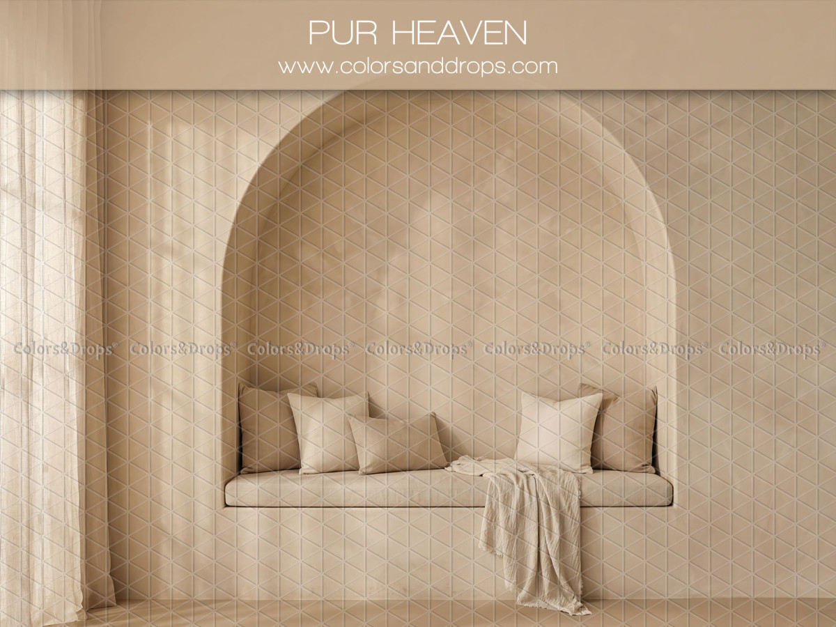 Fondo fotográfico boho Pur Heaven – alcoba abovedada con banco, cojines y manta | Colors&Drops