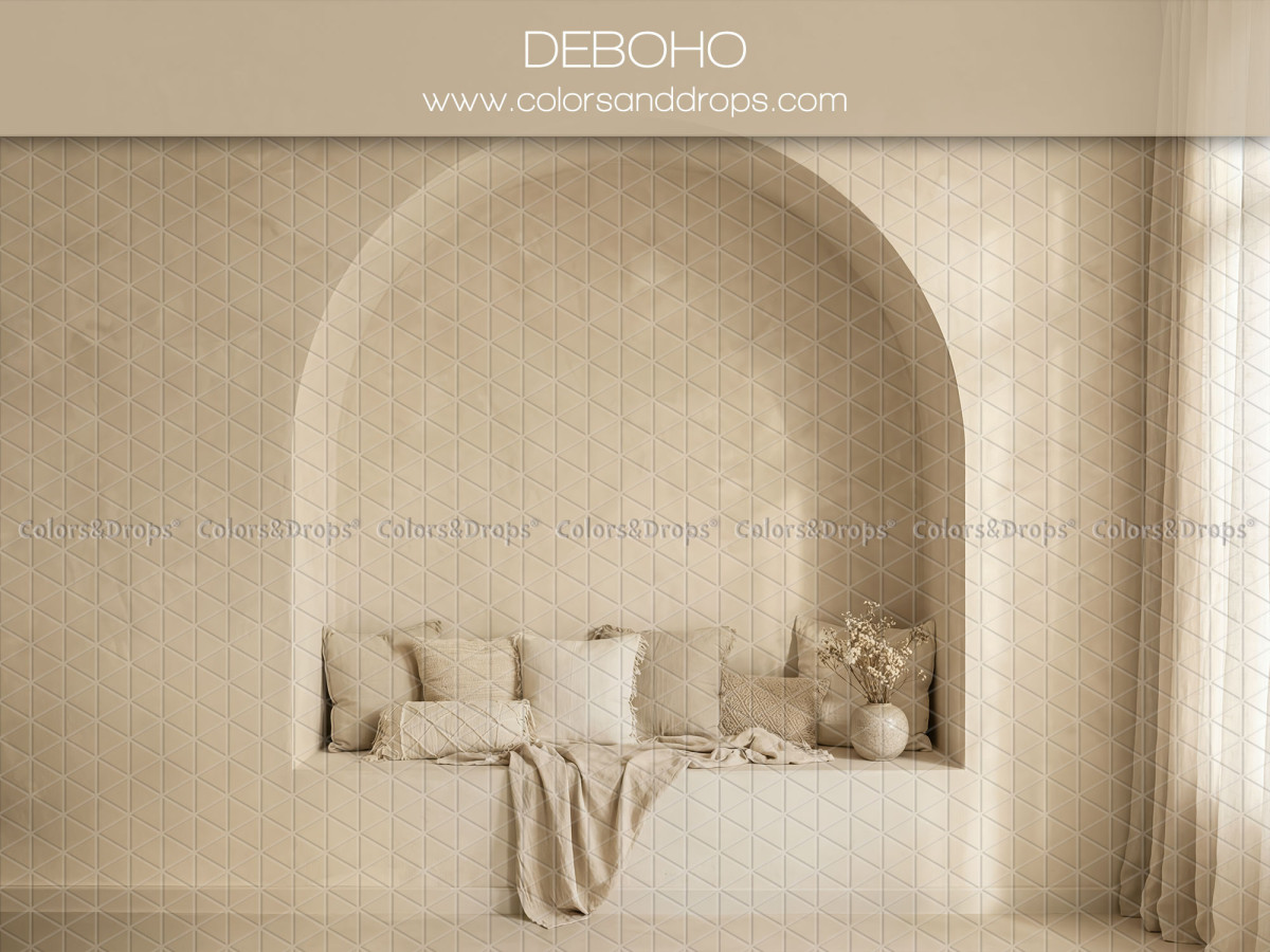Photo backdrop Deboho – vaulted alcove with bench seat and cream cushions | Colors&Drops