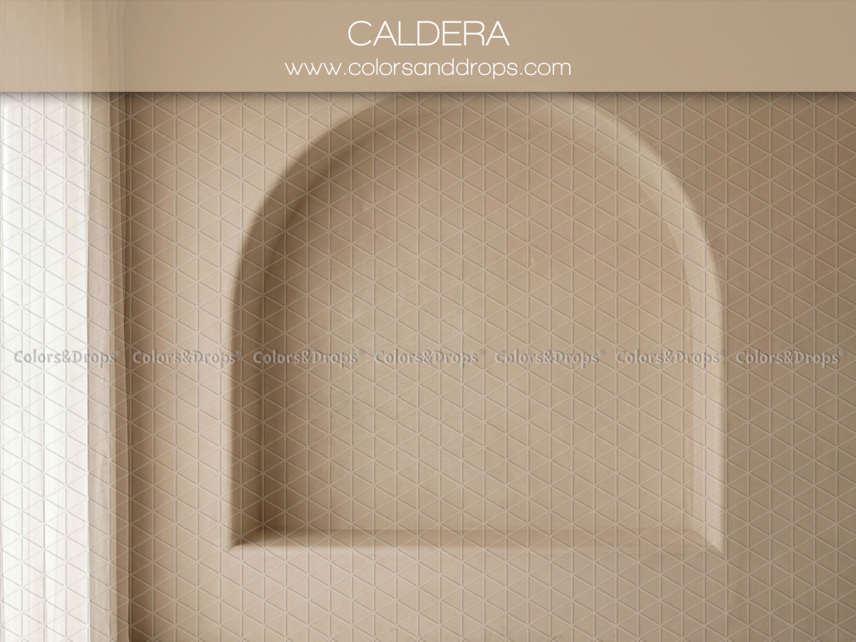 Boho photo backdrop Caldera – empty vaulted alcove with stone bench seat | Colors&Drops