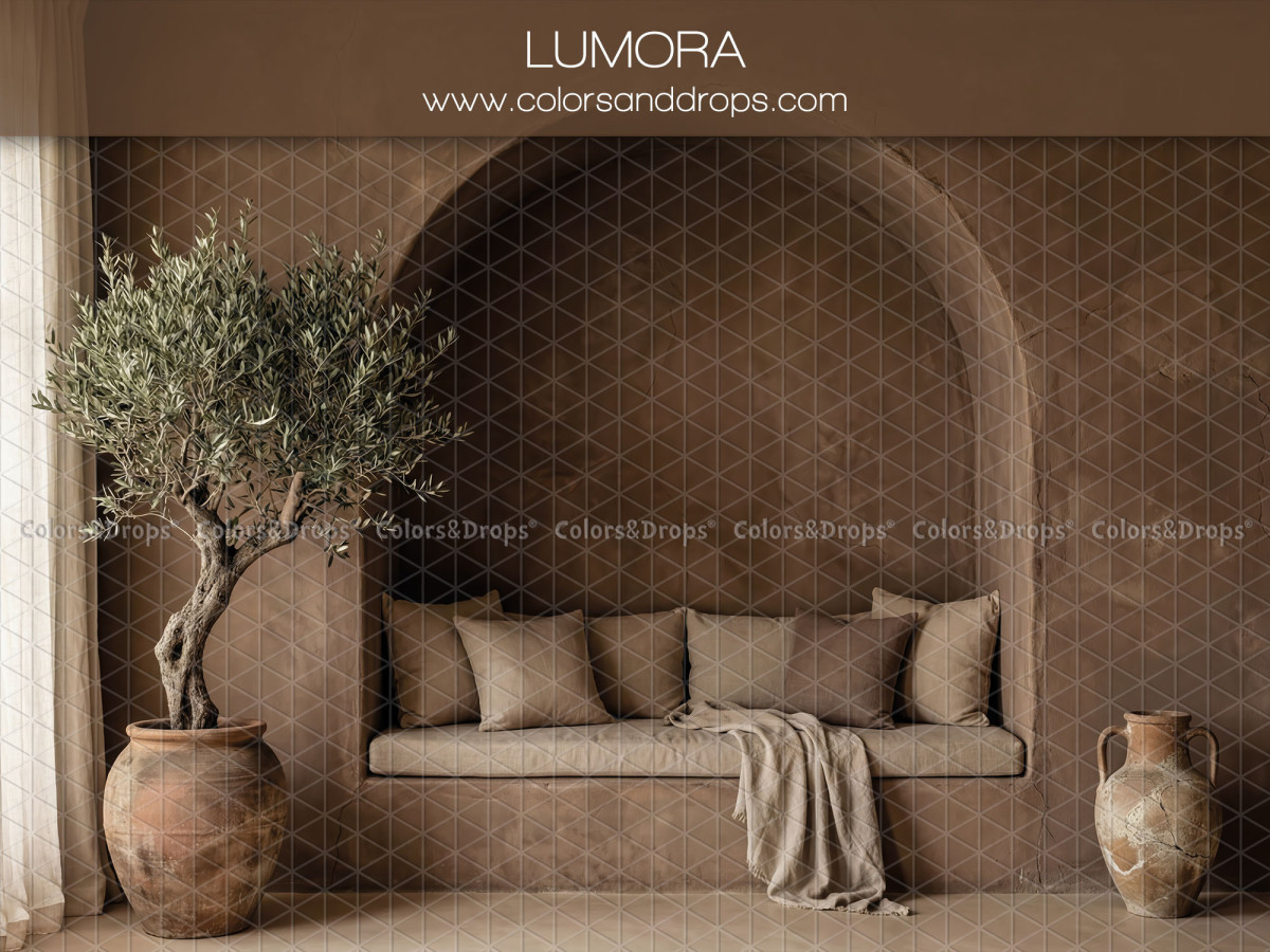 Fond photo arche géométrique terracotta LUMORA – Colors & Drops