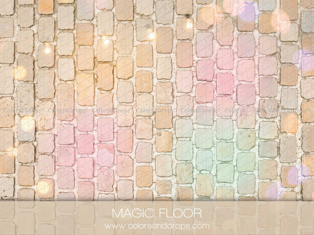 Photo floor Magic Floor – iridescent pastel paving floor with bokeh | Colors&Drops