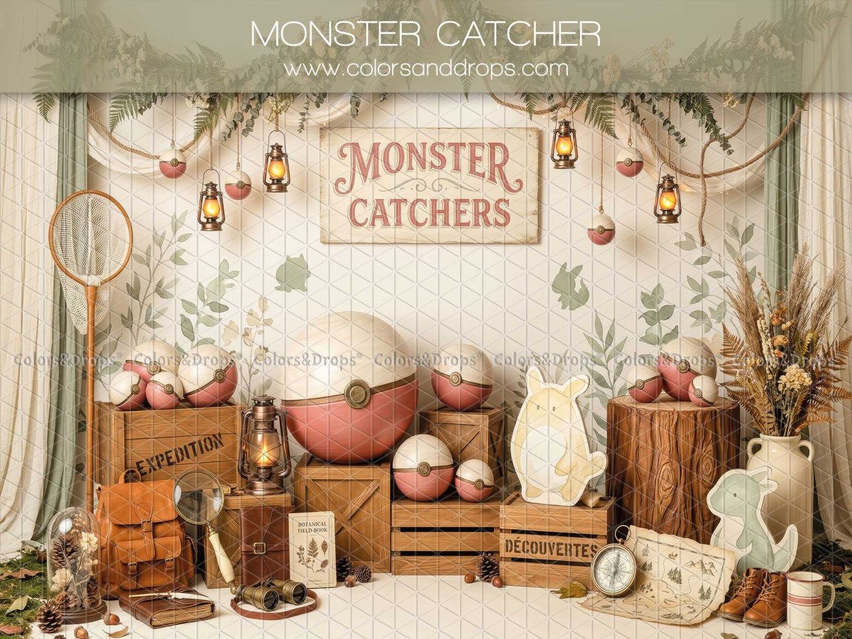 Baby & cake smash photo backdrop Monster Catcher – monster catcher set with balls and crates | Colors&Drops