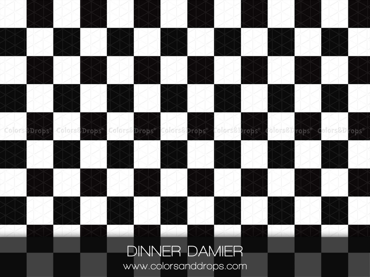 Photo floor Dinner Damier – black and white checkerboard floor | Colors&Drops
