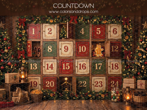 Fondo fotográfico de Navidad Countdown – calendario de Adviento gigante de madera | Colors&Drops