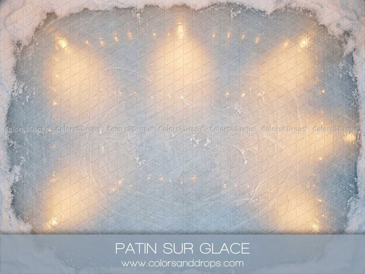 Christmas photo backdrop & floor Patin sur Glace – icy rink floor with light reflections | Colors&Drops