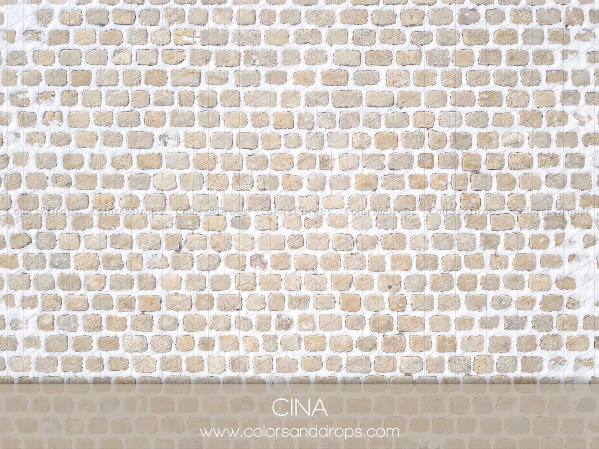 Christmas photo backdrop & floor Cina – snowy beige cobblestones | Colors&Drops