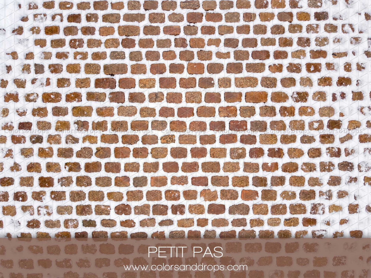 Christmas photo backdrop & floor Petit Pas – snowy brick cobblestones | Colors&Drops