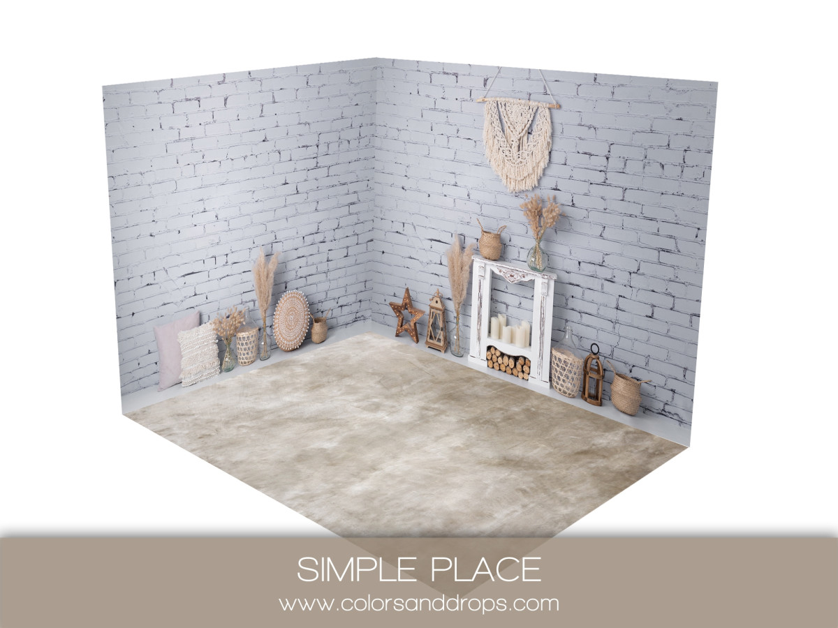Fond photo d'angle de Noël Simple Place – bohème avec macramé et tapis | Colors&Drops